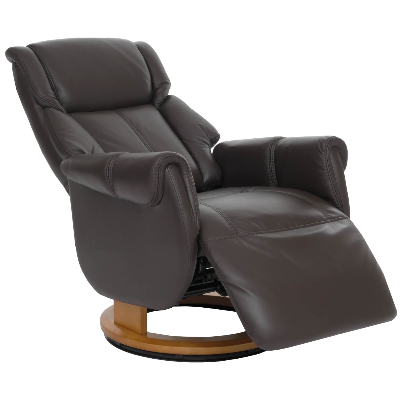 Cosmo Casa - Relaxstoel Opstahulp - TV Stoel - Fauteuil - Voetsteun - Hout - Leer - Bruin - Natuurlijk Hout
