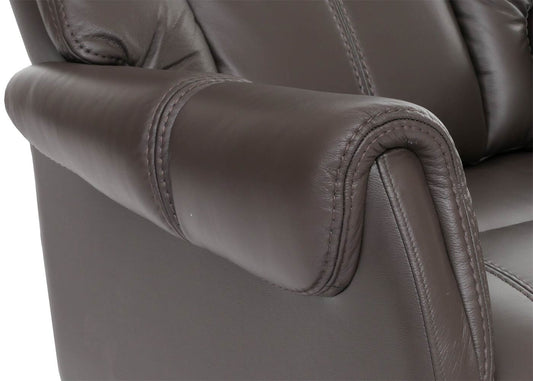 Cosmo Casa - Relaxstoel Opstahulp - TV Stoel - Fauteuil - Voetsteun - Hout - Leer - Bruin - Natuurlijk Hout