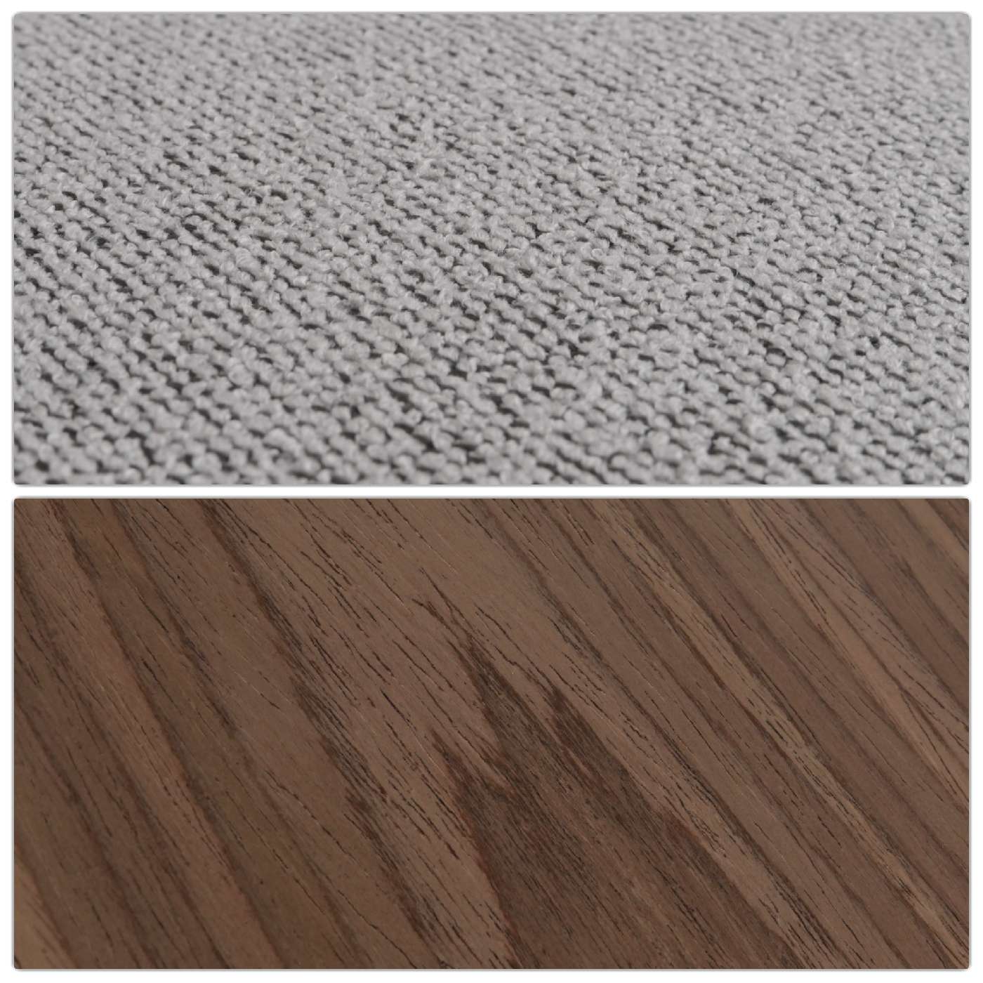 Cosmo Casa - Relaxfauteuil - TV Stoel - Fauteuil - Voetsteun - Draaibaar - Boucléhout Stof - Grijs - Hout Walnootlook