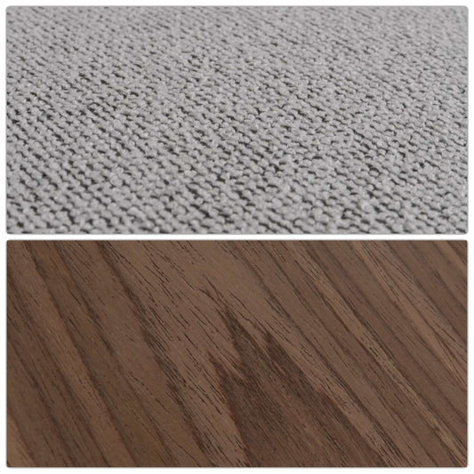 Cosmo Casa - Relaxfauteuil - TV Stoel - Fauteuil - Voetsteun - Draaibaar - Boucléhout Stof - Grijs - Hout Walnootlook