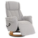 Cosmo Casa - Relaxstoel Opstahulp - TV Stoel - Fauteuil - Voetsteun - Boucléhout Stof - Grijs - Natuurlijk Hout