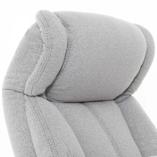 Cosmo Casa - Relaxstoel Opstahulp - TV Stoel - Fauteuil - Voetsteun - Boucléhout Stof - Grijs - Natuurlijk Hout