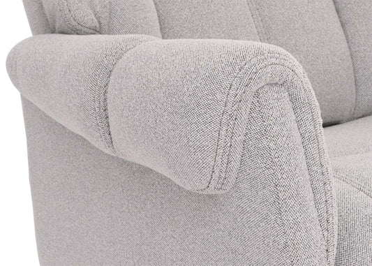 Cosmo Casa - Relaxstoel Opstahulp - TV Stoel - Fauteuil - Voetsteun - Boucléhout Stof - Grijs - Natuurlijk Hout