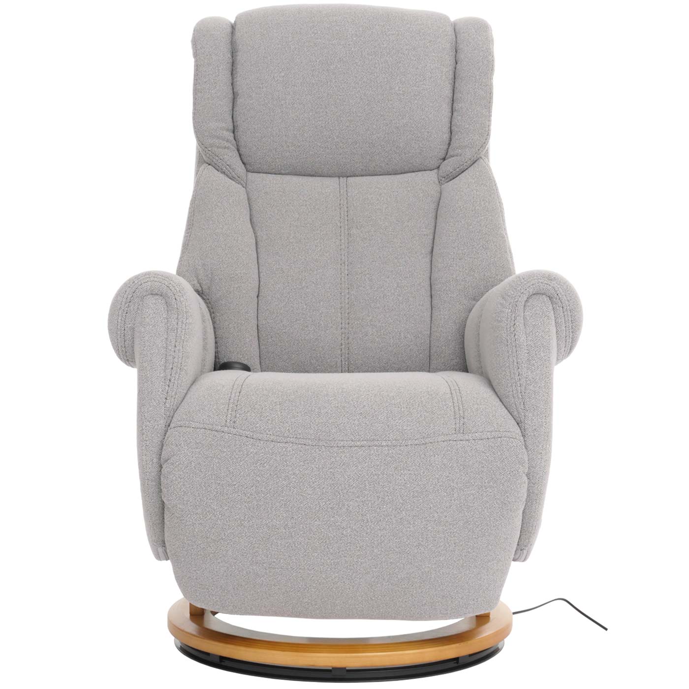 Cosmo Casa - Relaxstoel Opstahulp - TV Stoel - Fauteuil - Voetsteun - Boucléhout Stof - Grijs - Natuurlijk Hout