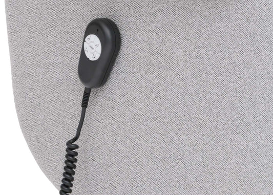 Cosmo Casa - Relaxstoel Opstahulp - TV Stoel - Fauteuil - Voetsteun - Boucléhout Stof - Grijs - Natuurlijk Hout