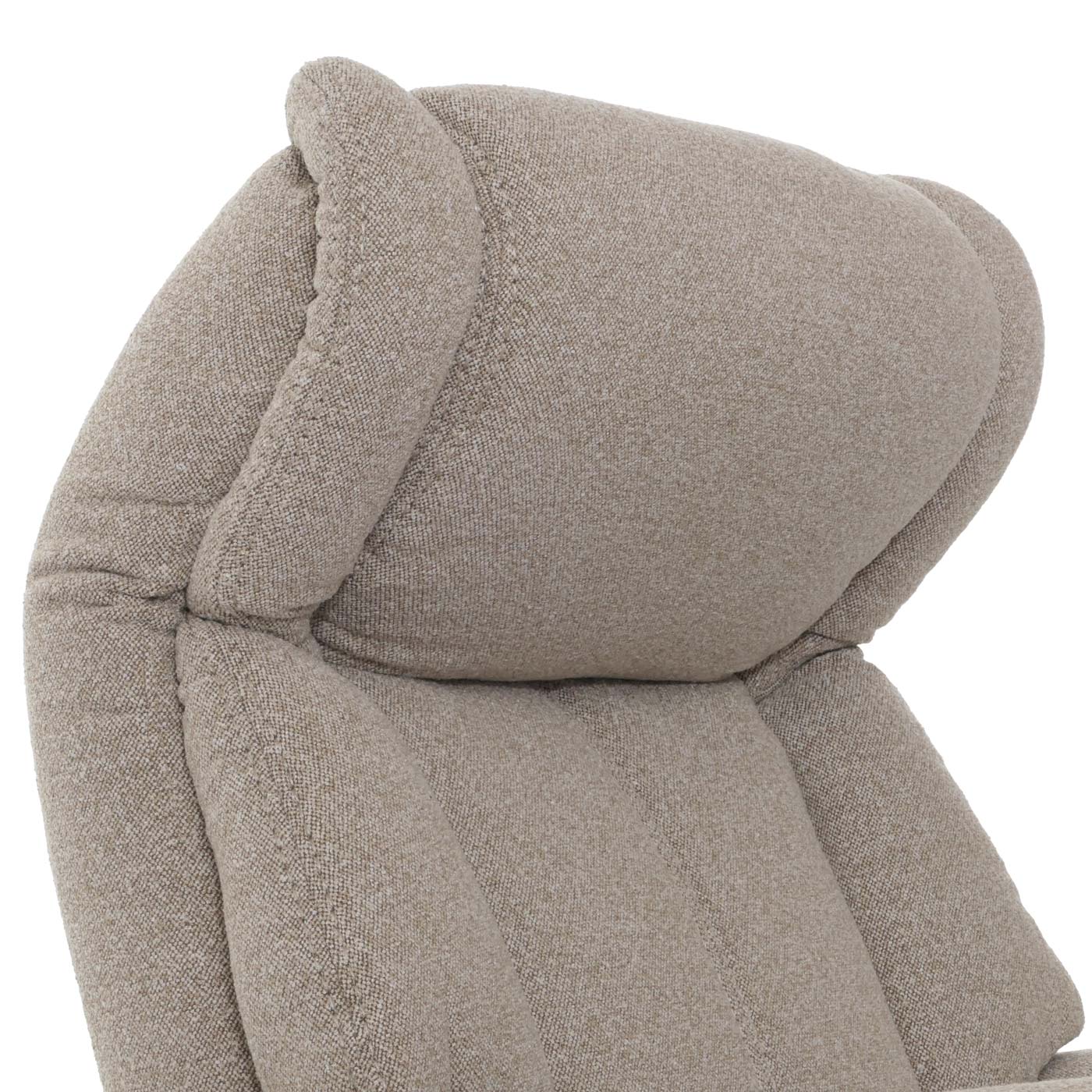 Cosmo Casa - Relaxstoel Opstahulp - TV Stoel - Voetsteun - Boucléhout Stof - Bruin - Walnootkleurig Hout