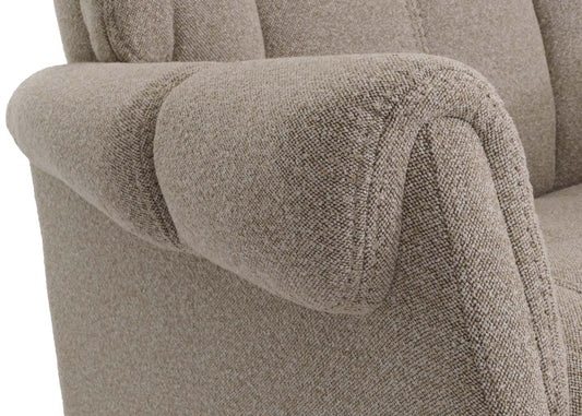 Cosmo Casa - Relaxstoel Opstahulp - TV Stoel - Voetsteun - Boucléhout Stof - Bruin - Walnootkleurig Hout