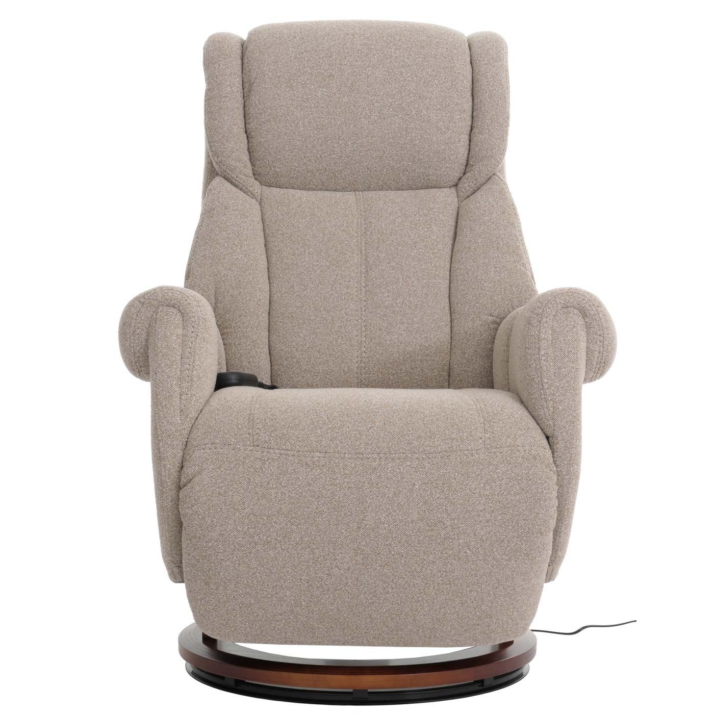 Cosmo Casa - Relaxstoel Opstahulp - TV Stoel - Voetsteun - Boucléhout Stof - Bruin - Walnootkleurig Hout