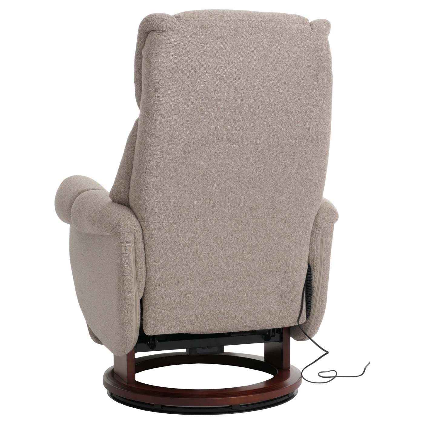 Cosmo Casa - Relaxstoel Opstahulp - TV Stoel - Voetsteun - Boucléhout Stof - Bruin - Walnootkleurig Hout