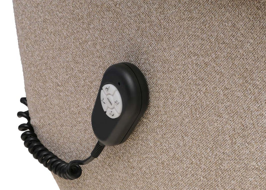 Cosmo Casa - Relaxstoel Opstahulp - TV Stoel - Voetsteun - Boucléhout Stof - Bruin - Walnootkleurig Hout