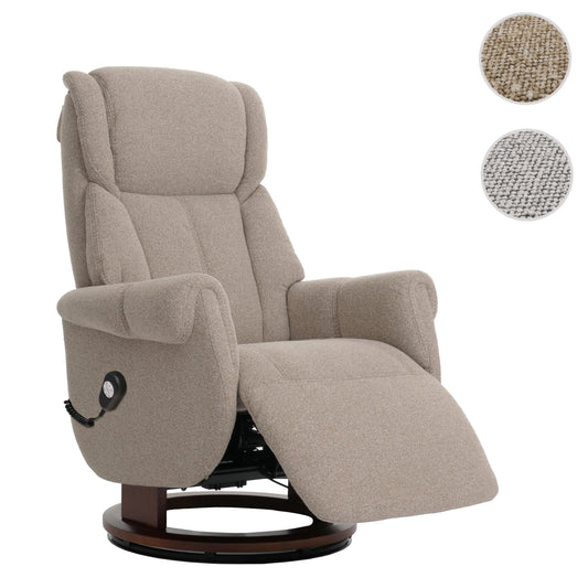 Cosmo Casa - Relaxstoel Opstahulp - TV Stoel - Voetsteun - Boucléhout Stof - Bruin - Walnootkleurig Hout