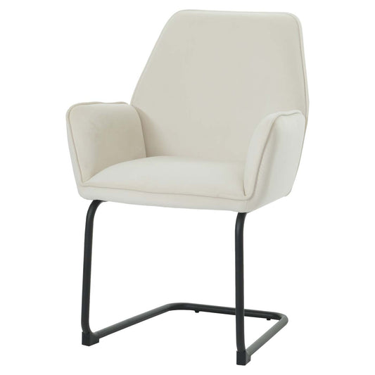 Cosmo Casa - Sledestoel - Eetkamerstoel - Keukenstoel - Textiel - Crème-Beige