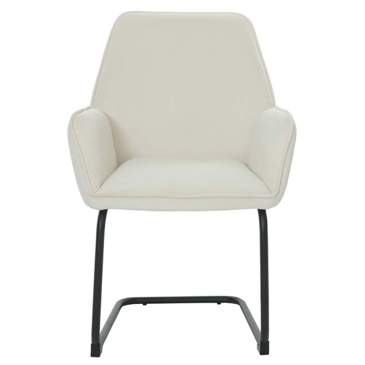 Cosmo Casa - Sledestoel - Eetkamerstoel - Keukenstoel - Textiel - Crème-Beige