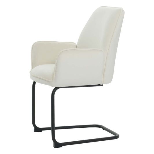 Cosmo Casa - Sledestoel - Eetkamerstoel - Keukenstoel - Textiel - Crème-Beige