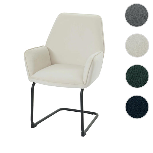 Cosmo Casa - Sledestoel - Eetkamerstoel - Keukenstoel - Textiel - Crème-Beige