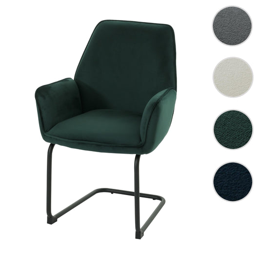 Cosmo Casa - Sledestoel - Eetkamerstoel - Keukenstoel - Textiel - Groen