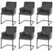 Cosmo Casa - Set van 6 Sledestoelen - Textiel - Donkergrijs