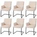 Cosmo Casa - Set van 6 Sledestoelen - Textiel - Crème-Beige