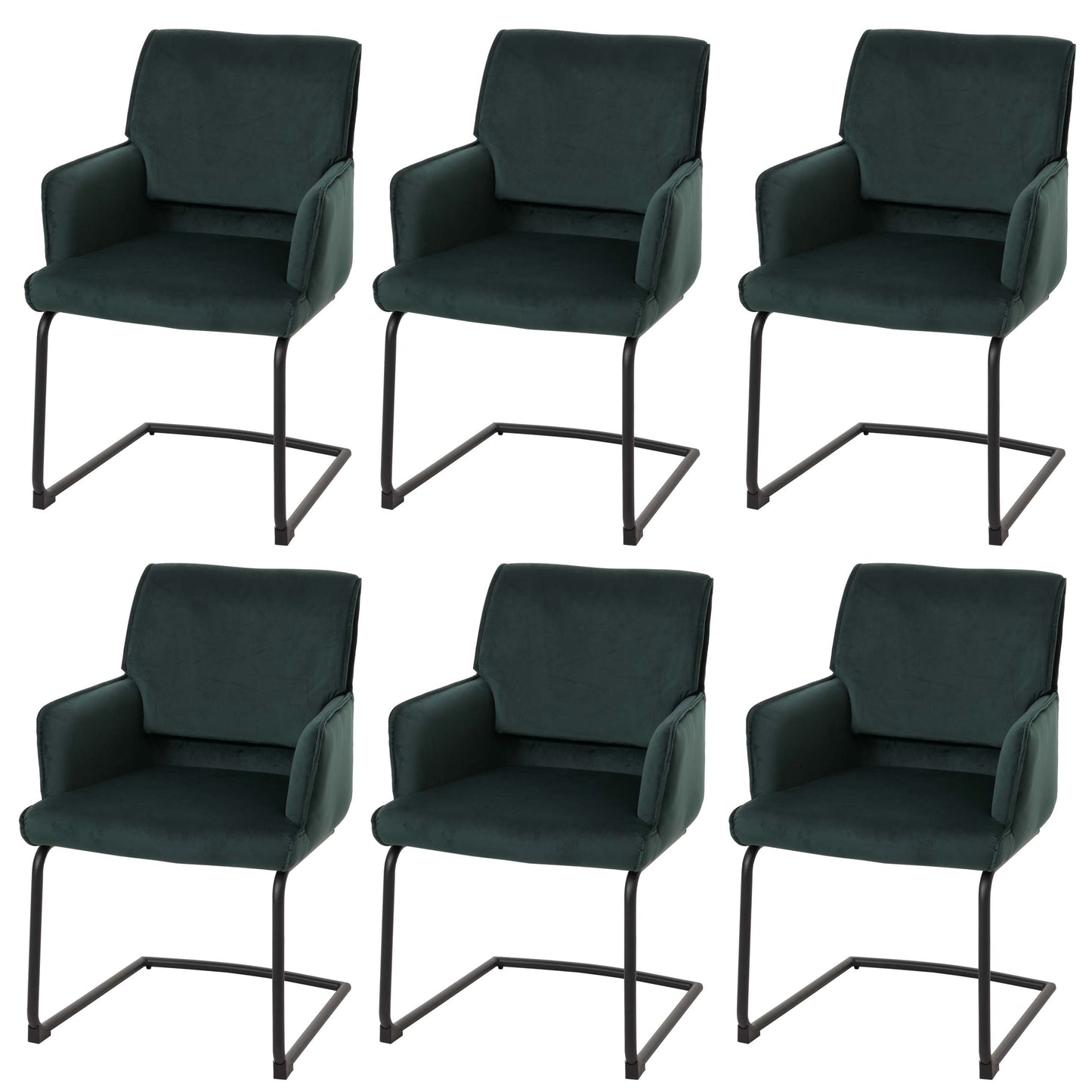 Cosmo Casa - Set van 6 Sledestoelen - Textiel - Groen