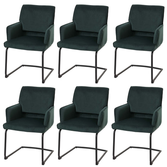 Cosmo Casa - Set van 6 Sledestoelen - Textiel - Groen