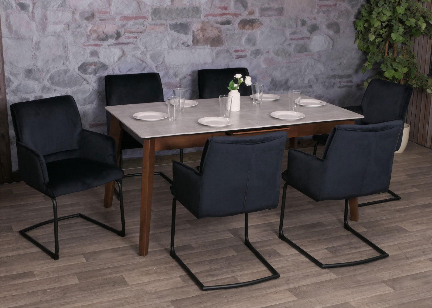 Cosmo Casa - Sledestoel - Textiel - Antracietblauw