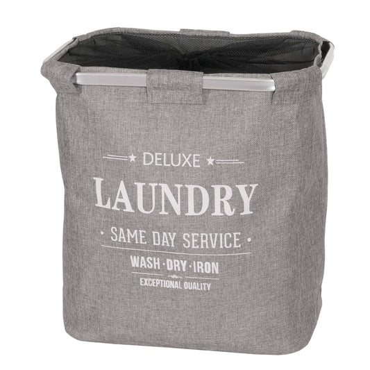 Cosmo Casa - Wasverzamelaar - Wasbox met Net en 1 Vak - Textiel - Grijs