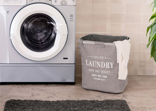 Cosmo Casa - Wasverzamelaar - Wasbox met Net en 1 Vak - Textiel - Grijs