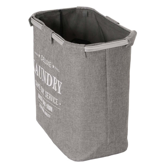 Cosmo Casa - Wasverzamelaar - Wasbox met Net en 1 Vak - Textiel - Grijs