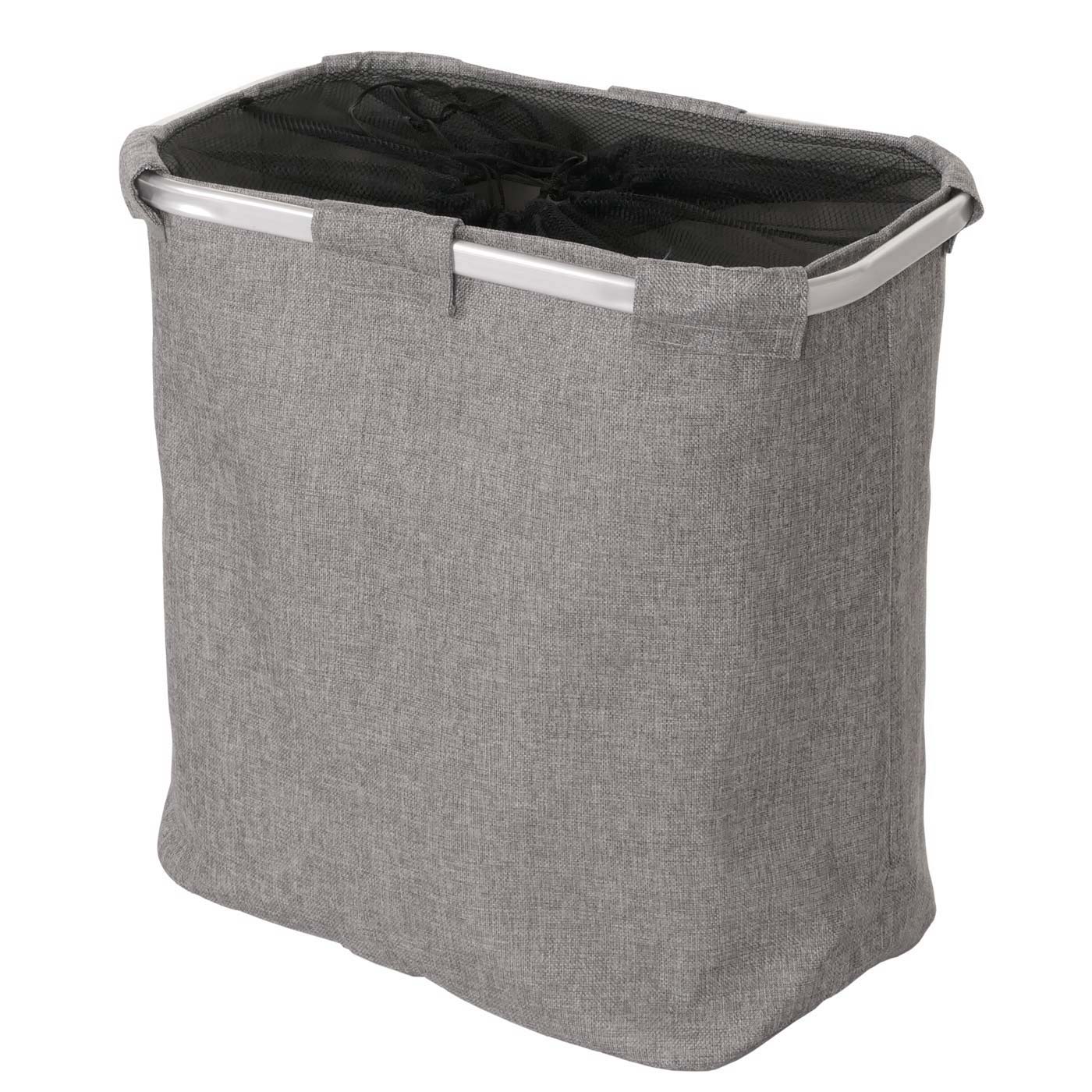 Cosmo Casa - Wasverzamelaar - Wasbox met Net en 1 Vak - Textiel - Grijs