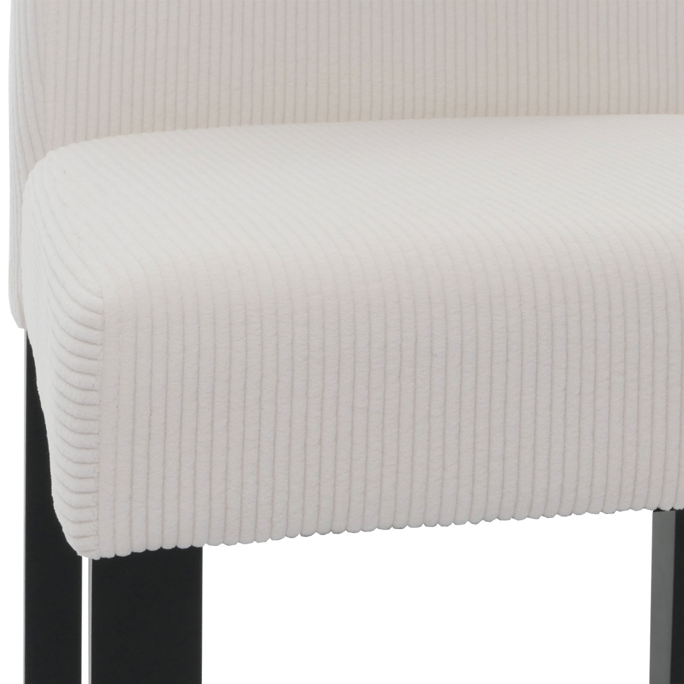 Cosmo Casa - Set van 2 Littau Eetkamerstoelen - Keukenstoelen met Hoge Rugleuning - Koordhout Stof - Crème - Donkere Poten