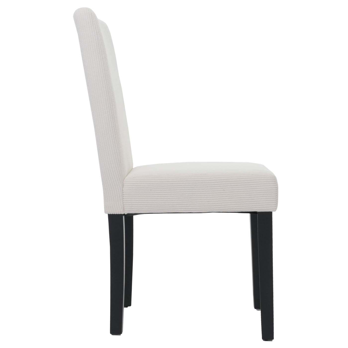 Cosmo Casa - Set van 2 Littau Eetkamerstoelen - Keukenstoelen met Hoge Rugleuning - Koordhout Stof - Crème - Donkere Poten