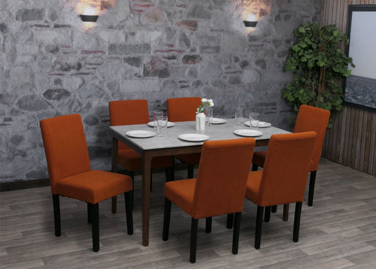 Cosmo Casa - Set van 2 Littau Eetkamerstoelen - Keukenstoelen met Hoge Rugleuning - Ribfluweel Stof - Terracotta - Donkere Poten