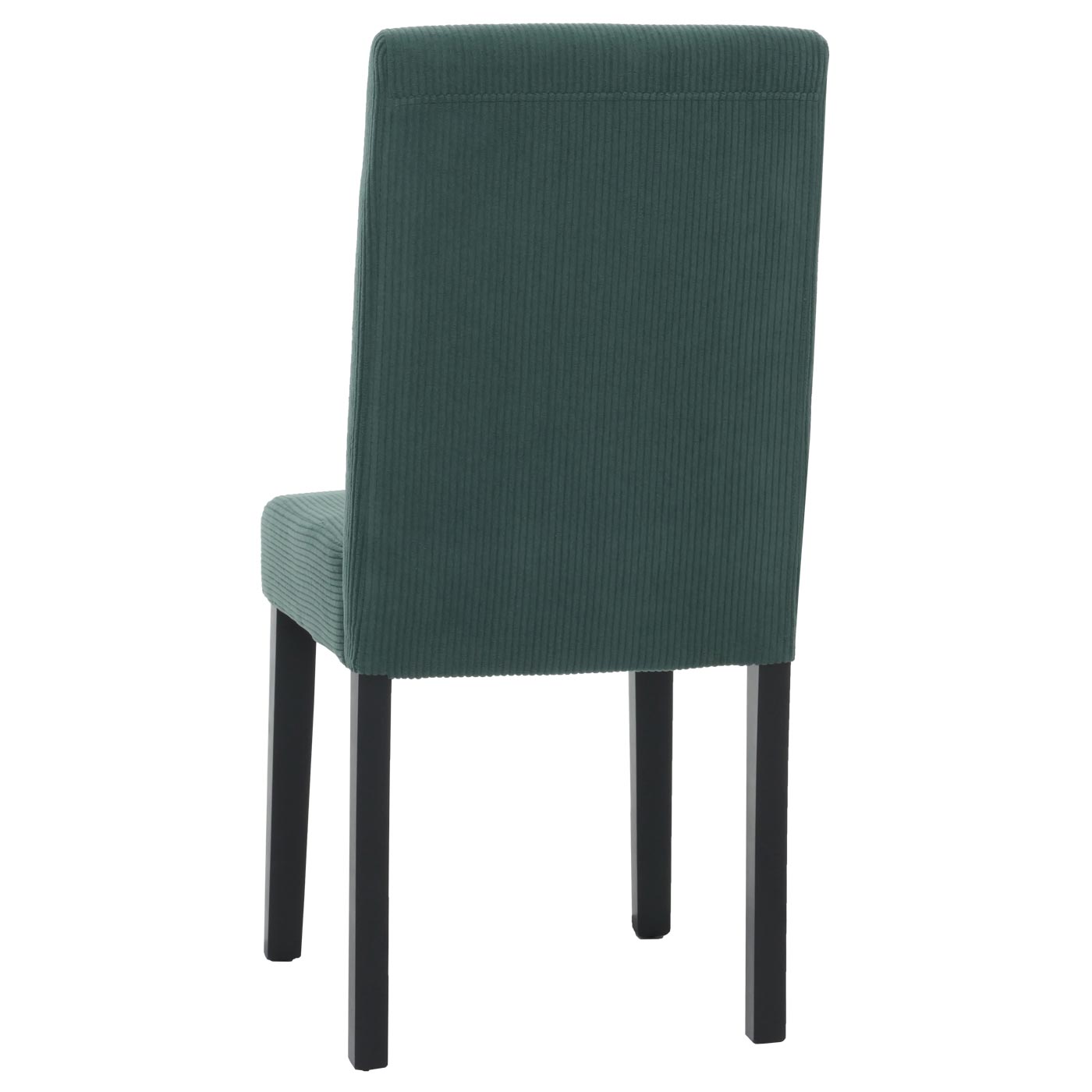 Cosmo Casa - Set van 2 Littau Eetkamerstoelen - Keukenstoelen met Hoge Rugleuning - Koordhout Stof - Groen - Donkere Poten