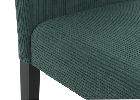 Cosmo Casa - Set van 2 Littau Eetkamerstoelen - Keukenstoelen met Hoge Rugleuning - Koordhout Stof - Groen - Donkere Poten