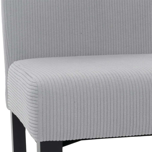 Cosmo Casa - Set van 2 Littau Eetkamerstoelen - Keukenstoelen met Hoge Rugleuning - Koordhout Stof - Lichtgrijs - Donkere Poten