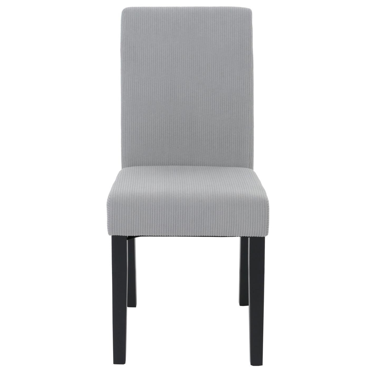 Cosmo Casa - Set van 2 Littau Eetkamerstoelen - Keukenstoelen met Hoge Rugleuning - Koordhout Stof - Lichtgrijs - Donkere Poten