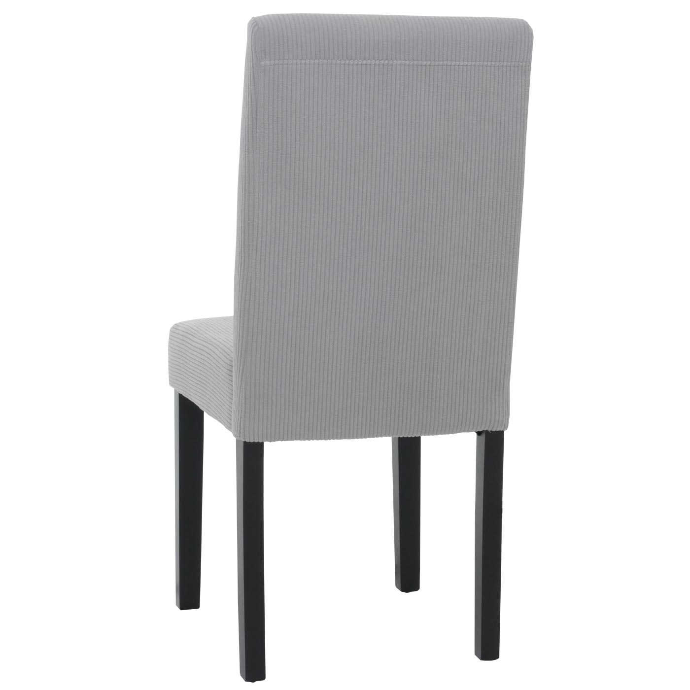 Cosmo Casa - Set van 2 Littau Eetkamerstoelen - Keukenstoelen met Hoge Rugleuning - Koordhout Stof - Lichtgrijs - Donkere Poten