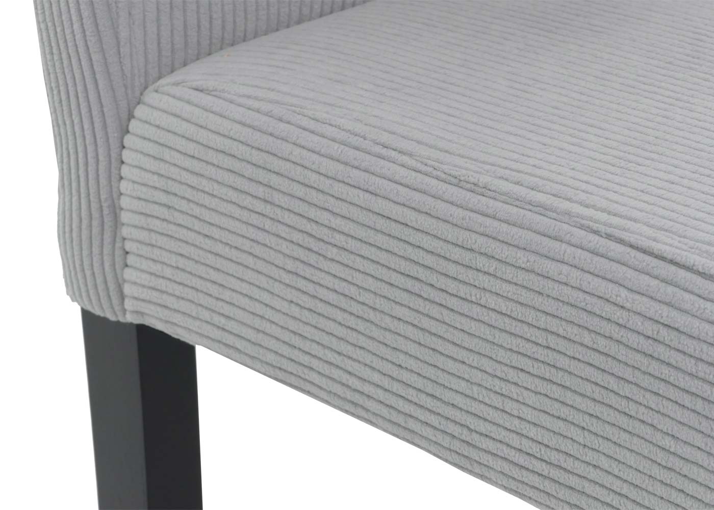 Cosmo Casa - Set van 2 Littau Eetkamerstoelen - Keukenstoelen met Hoge Rugleuning - Koordhout Stof - Lichtgrijs - Donkere Poten