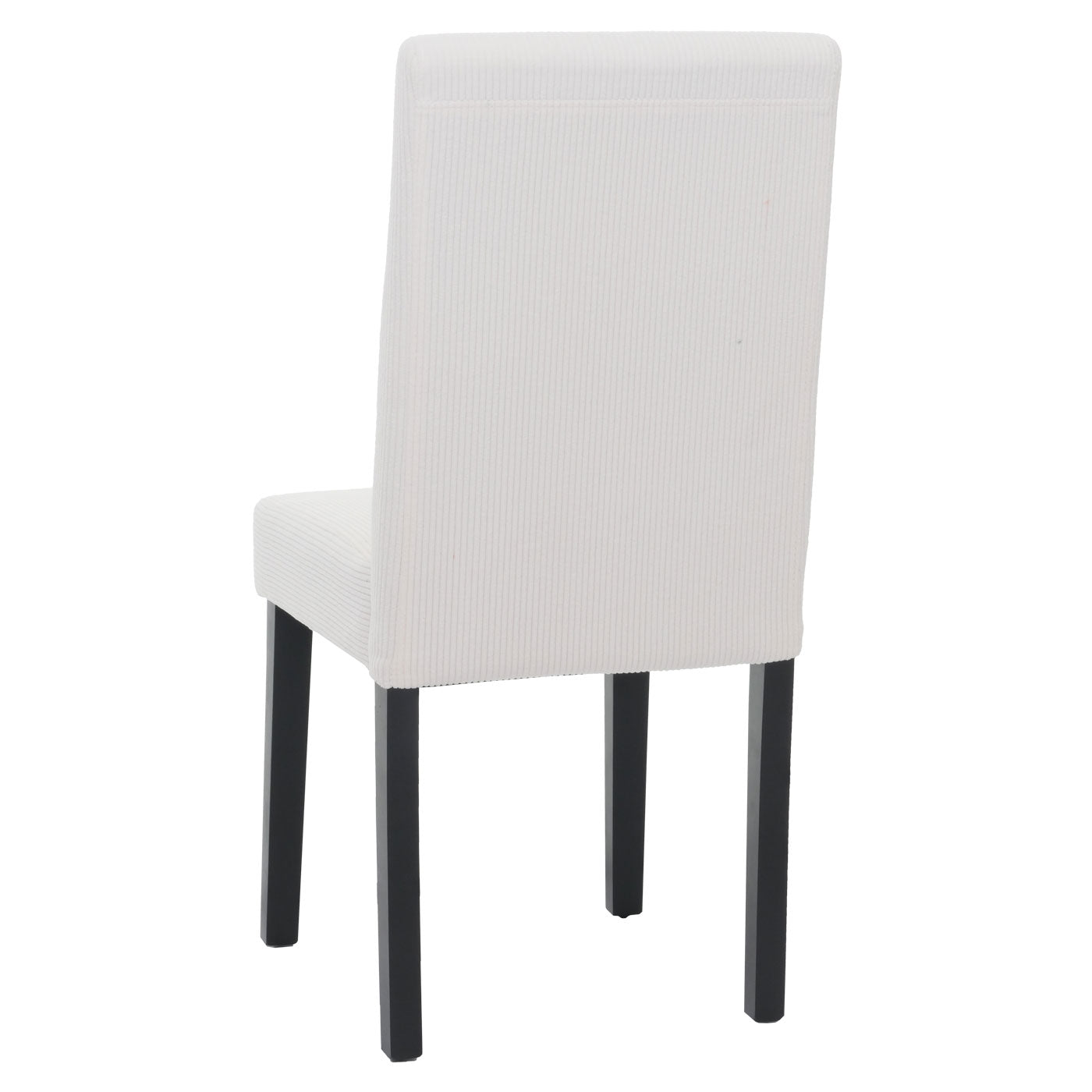 Cosmo Casa - Set van 4 Littau Eetkamerstoelen - Keukenstoelen met Hoge Rugleuning - Koordhout Stof - Crème - Donkere Poten