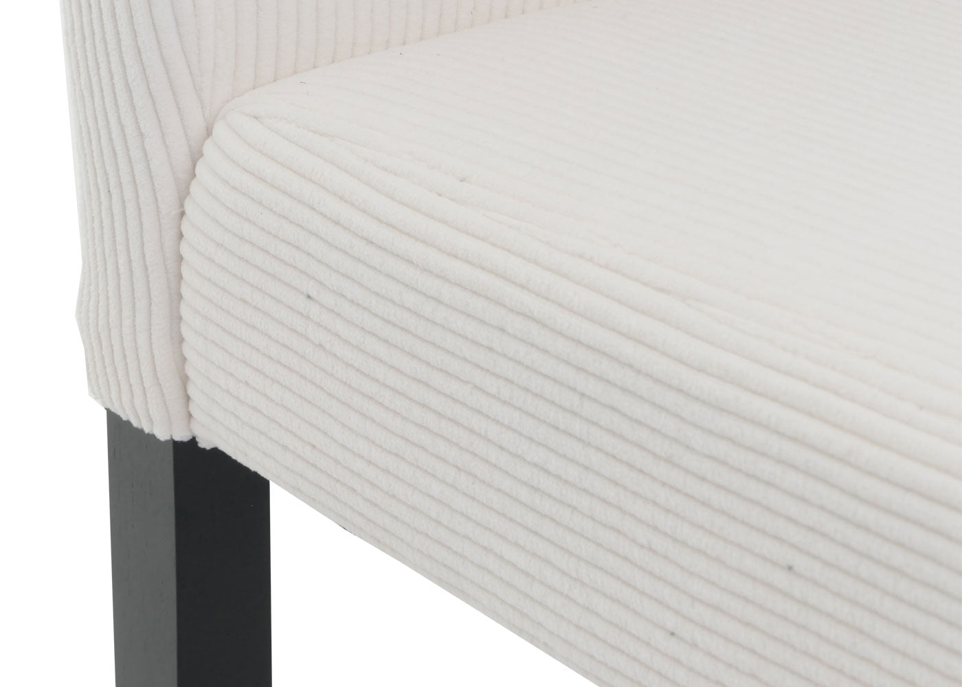 Cosmo Casa - Set van 4 Littau Eetkamerstoelen - Keukenstoelen met Hoge Rugleuning - Koordhout Stof - Crème - Donkere Poten