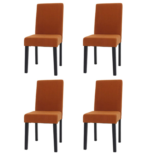 Cosmo Casa - Set van 4 Littau Eetkamerstoelen - Keukenstoelen met Hoge Rugleuning - Koordhout Stof - Terracotta - Donkere Poten