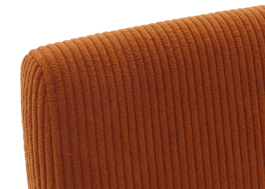 Cosmo Casa - Set van 4 Littau Eetkamerstoelen - Keukenstoelen met Hoge Rugleuning - Koordhout Stof - Terracotta - Donkere Poten