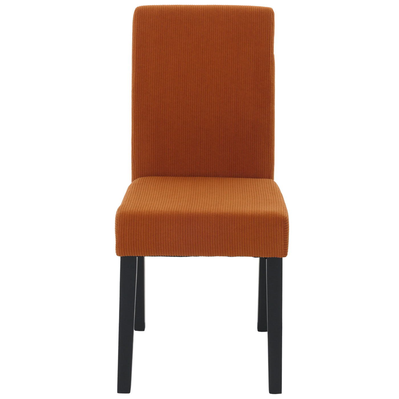 Cosmo Casa - Set van 4 Littau Eetkamerstoelen - Keukenstoelen met Hoge Rugleuning - Koordhout Stof - Terracotta - Donkere Poten