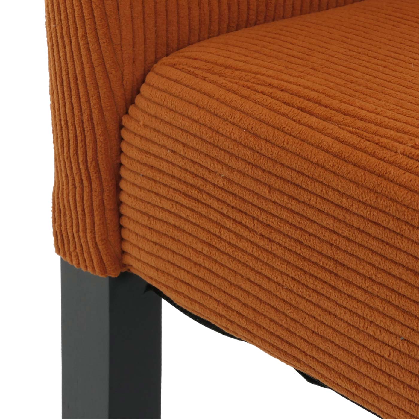 Cosmo Casa - Set van 4 Littau Eetkamerstoelen - Keukenstoelen met Hoge Rugleuning - Koordhout Stof - Terracotta - Donkere Poten