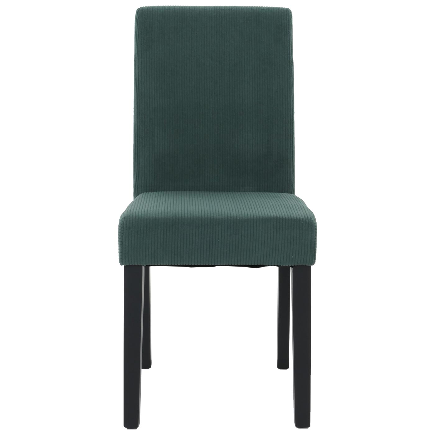 Cosmo Casa - Set van 4 Littau Eetkamerstoelen - Keukenstoelen met Hoge Rugleuning - Koordhout Stof - Groen - Donkere Poten