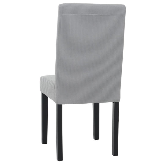 Cosmo Casa - Set van 4 Littau Eetkamerstoelen - Keukenstoelen met Hoge Rugleuning - Koordhout Stof - Lichtgrijs - Donkere Poten