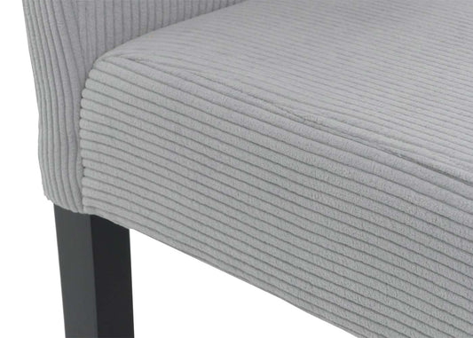 Cosmo Casa - Set van 4 Littau Eetkamerstoelen - Keukenstoelen met Hoge Rugleuning - Koordhout Stof - Lichtgrijs - Donkere Poten