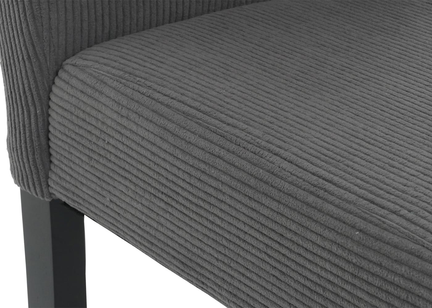 Cosmo Casa - Set van 4 Littau Eetkamerstoelen - Keukenstoelen met Hoge Rugleuning - Koordhout Stof - Donkergrijs - Donkere Poten