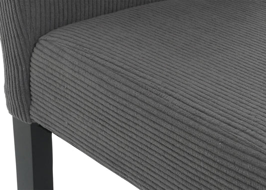 Cosmo Casa - Set van 4 Littau Eetkamerstoelen - Keukenstoelen met Hoge Rugleuning - Koordhout Stof - Donkergrijs - Donkere Poten