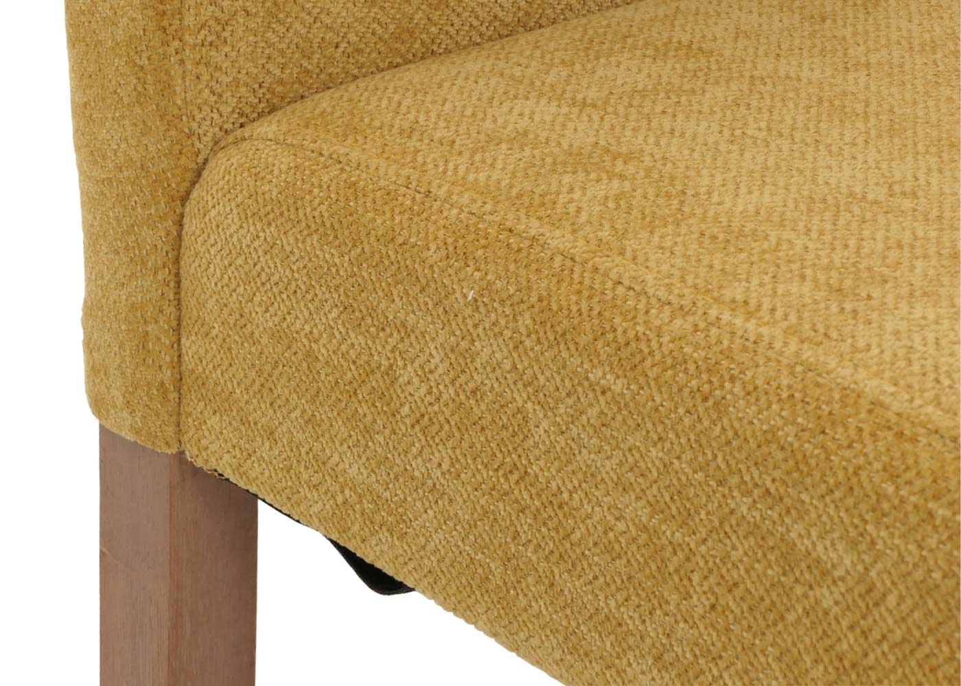 Cosmo Casa - Set van 2 Littau Eetkamerstoelen - Keukenstoelen met Hoge Rugleuning - Chenillehout Stof - Geel - Naturelkleurige Poten